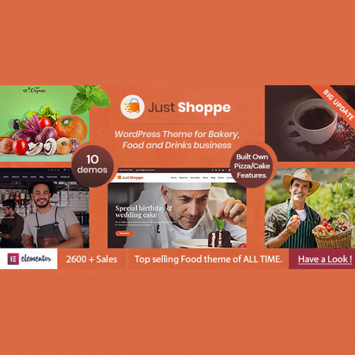 Justshoppe – Elementor Cake, Bakery & Food WordPress