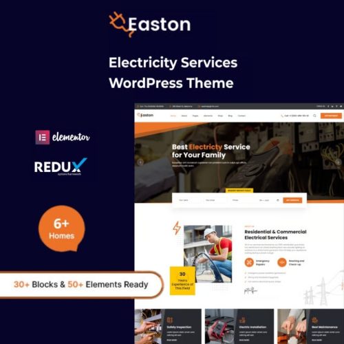 Easton – Electricity Services WordPress Theme