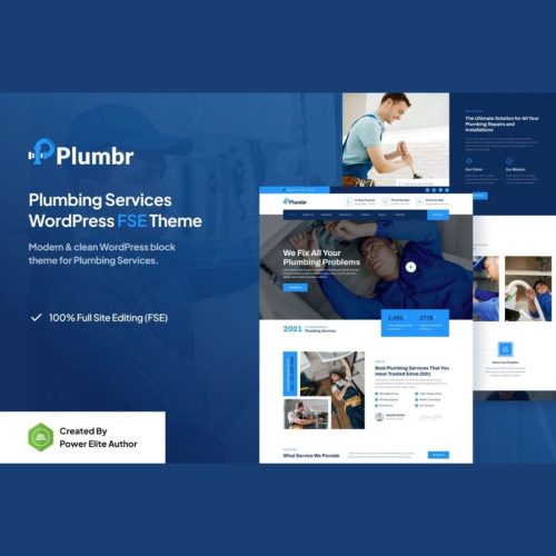 Plumbr – Plumbing Services Gutenverse FSE WordPress Theme