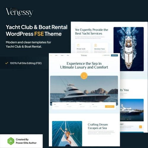 Venessy – Yacht Club & Boat Rental Gutenverse FSE WordPress Theme