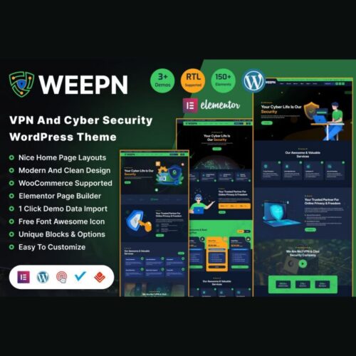 Weepn – VPN Technology & Cloud Service RTL WordPress Theme